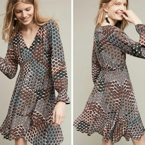 Anthropologie Dresses & Skirts - Anthropologie Maeve Monaco flared sleeve dress SM